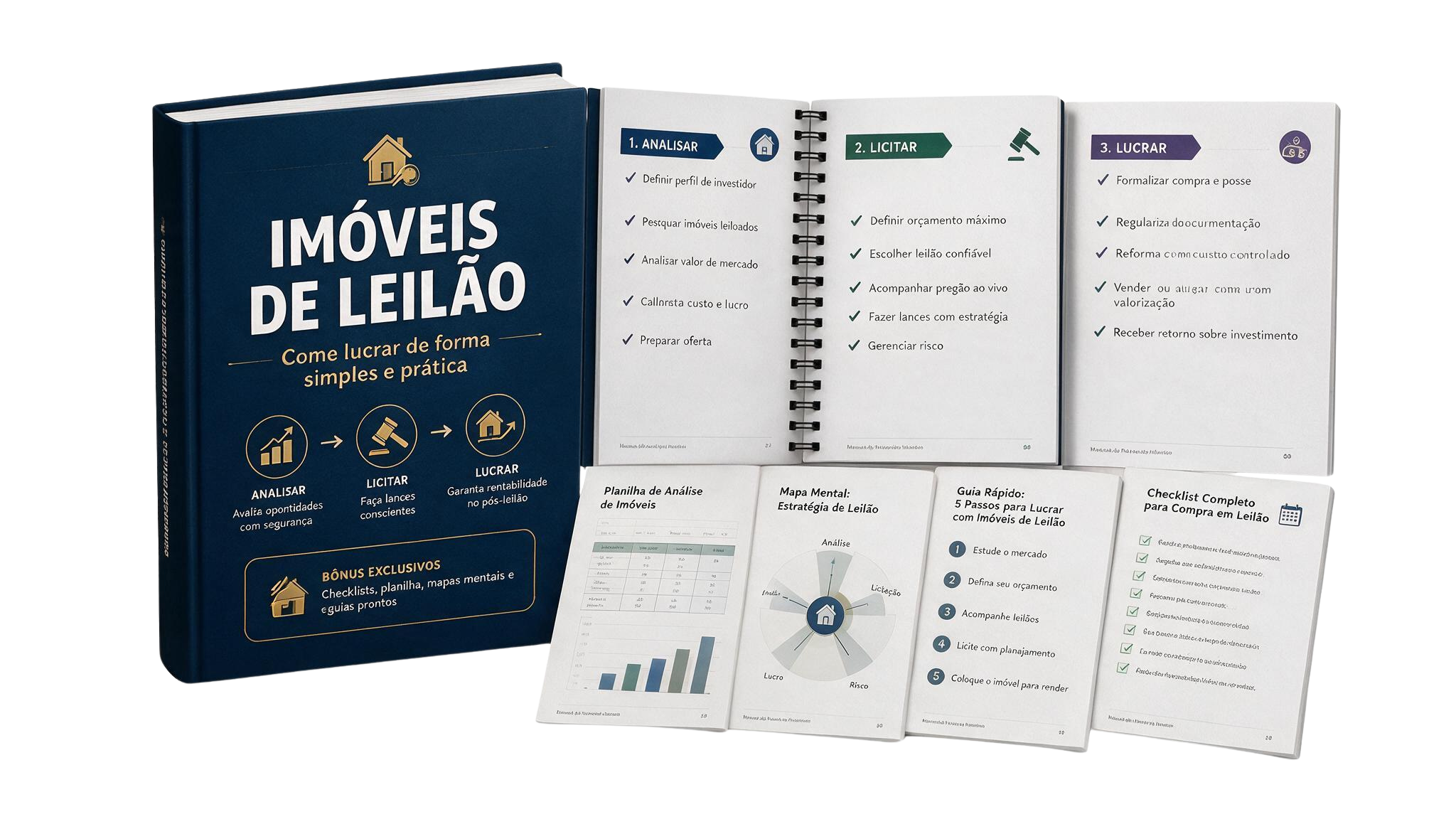 Manual para Lucrar com Imóveis de Leilões — planilha, mapa mental, checklist e guia